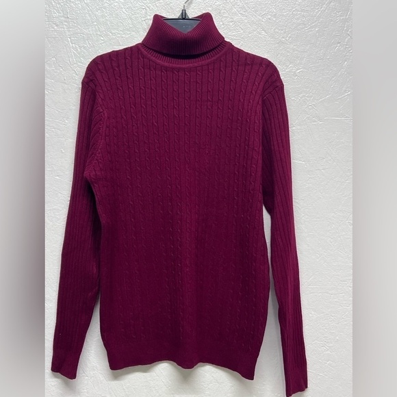 𝅺men’s Turtleneck Knit Cable Sweater (Unisex) Size S - Picture 4 of 5